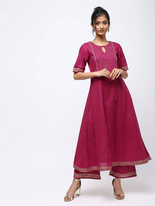 Women's Kalidar Anarkali With Front Yoke Design Kurta - Cheera