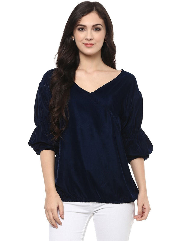 Women's Solid Velvet Top - Pannkh