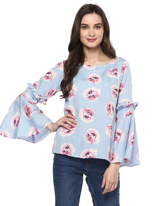 Women's Striped Floral Top - Pannkh