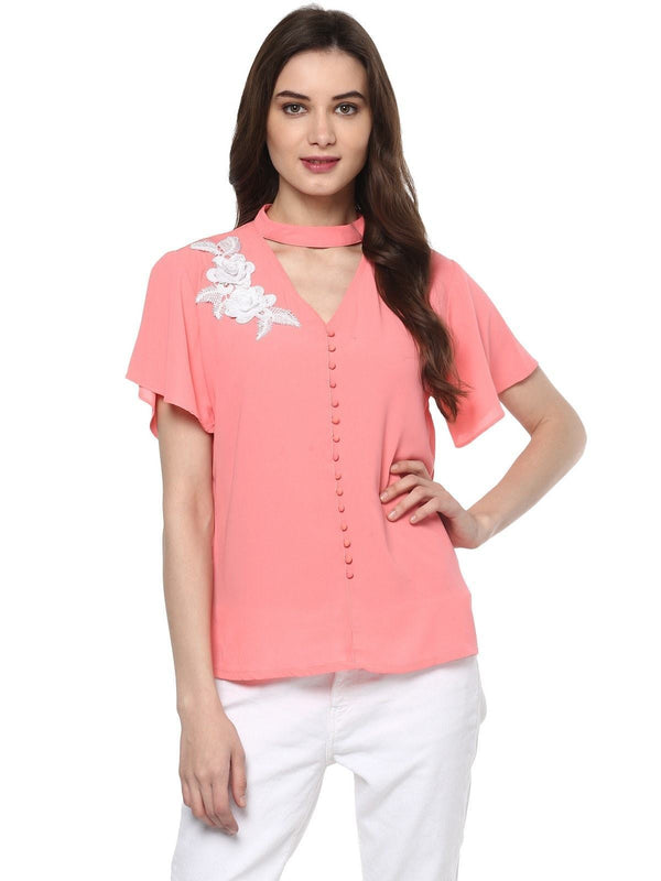 Women's Floral Patch Top - Pannkh