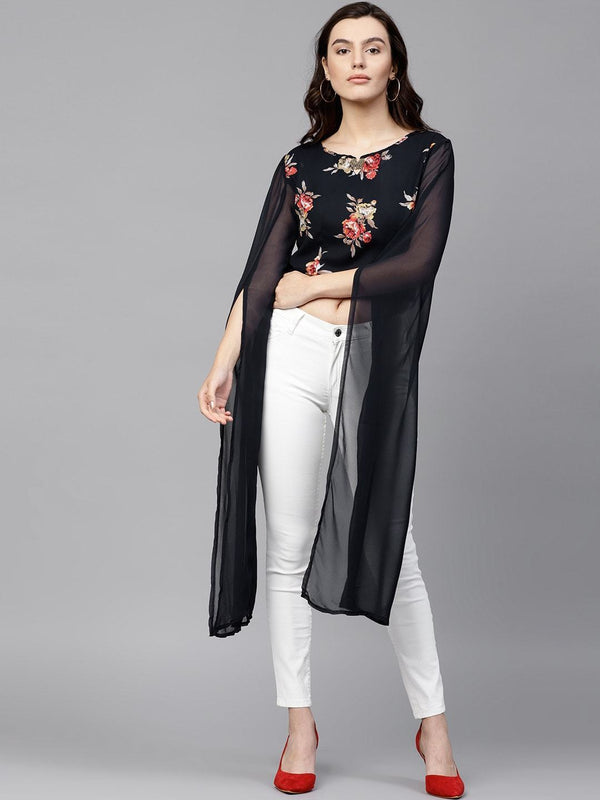 Women's Floral Petal Sleeves Top - Pannkh