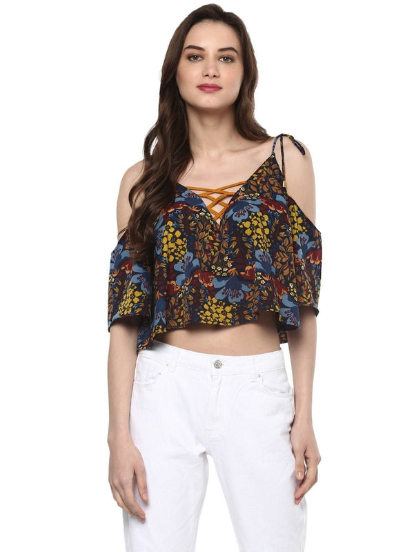 Women's Floral Crop Top - Pannkh