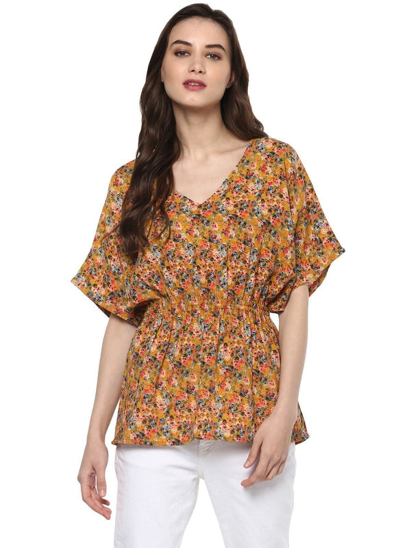 Women's Floral Kaftan Top - Pannkh