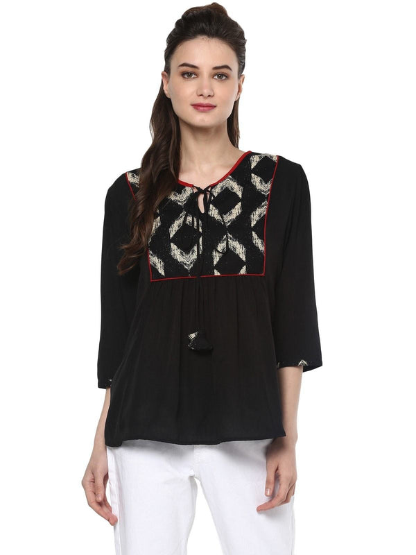 Women's Bohemian Yoke Top - Pannkh