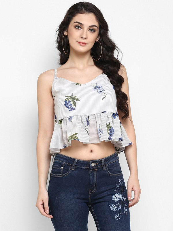 Women's Floral Bandage Crop Top - Pannkh