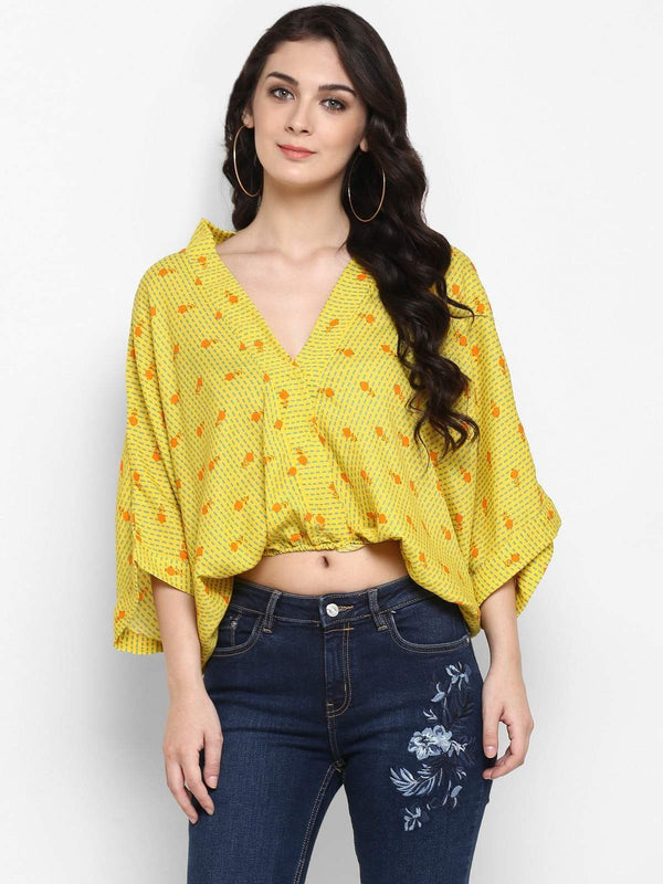 Women's Printed Kimono Sleeves Loose Top - Pannkh