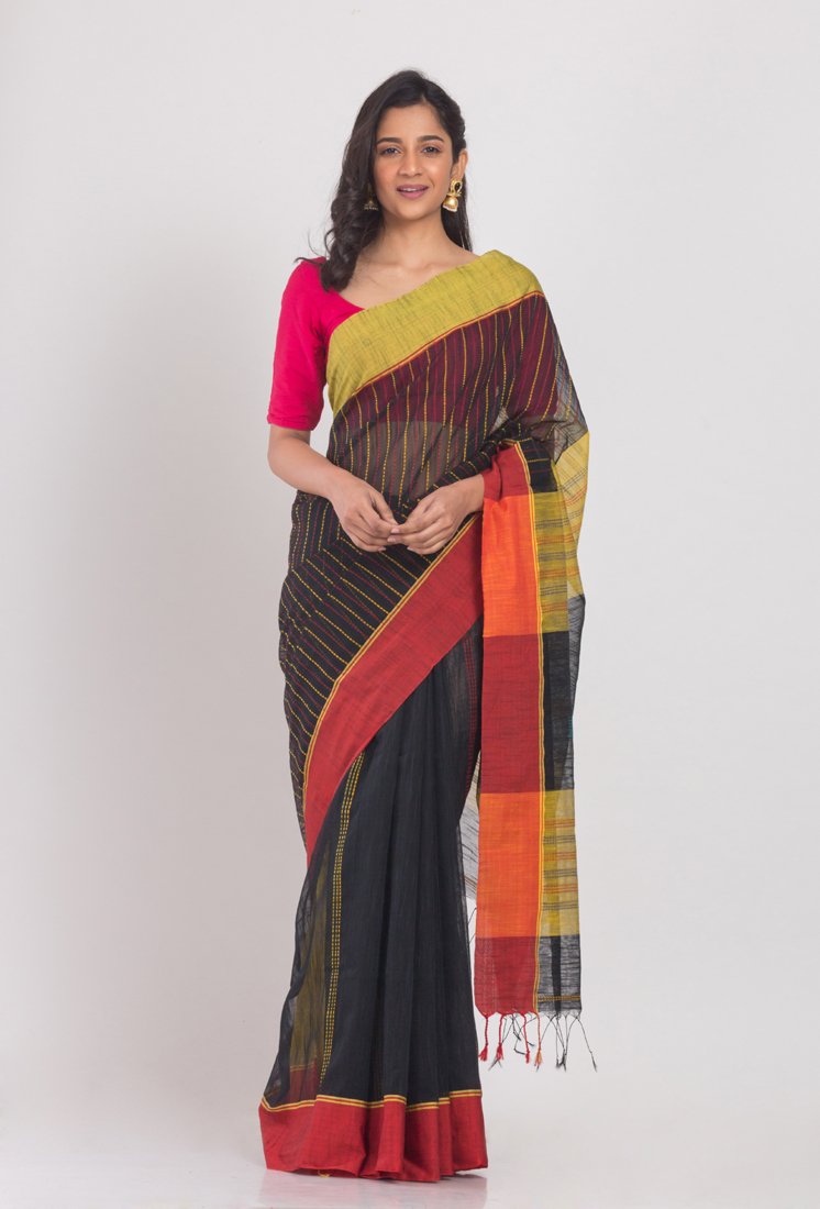 Women's All over Kantha Work Handloom Saree - Angoshobha