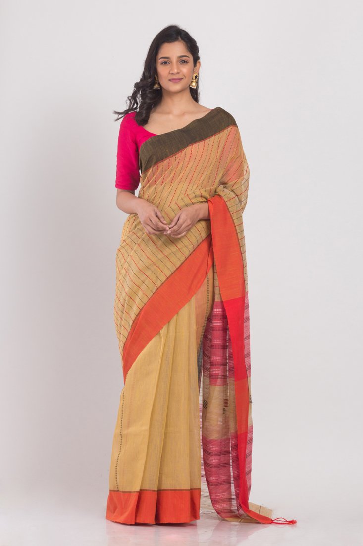 Women's All over Kantha Work Handloom Saree - Angoshobha