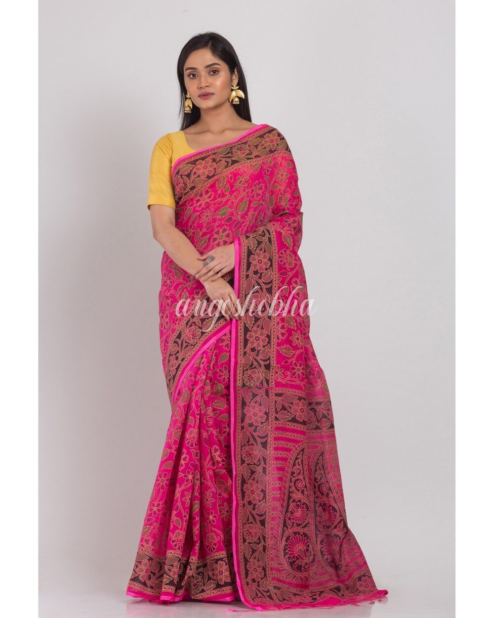 Women's Blended Cotton Printed Designer Saree - Angoshobha