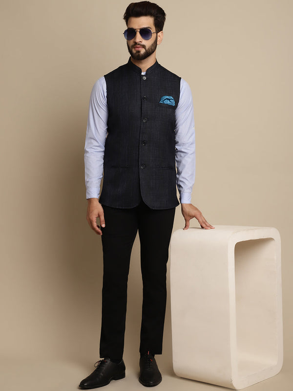 Men's Mandarin Collar Waistcoat - Even Apparels