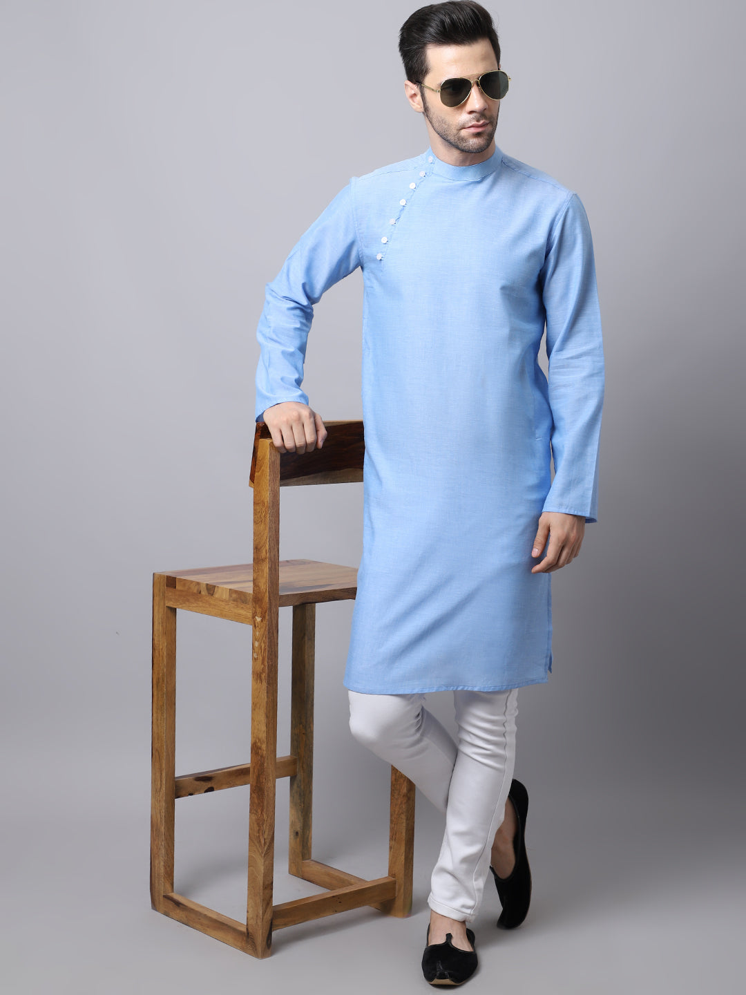 Men'S Pure Cotton Kurta With Side Placket - Even Apparels