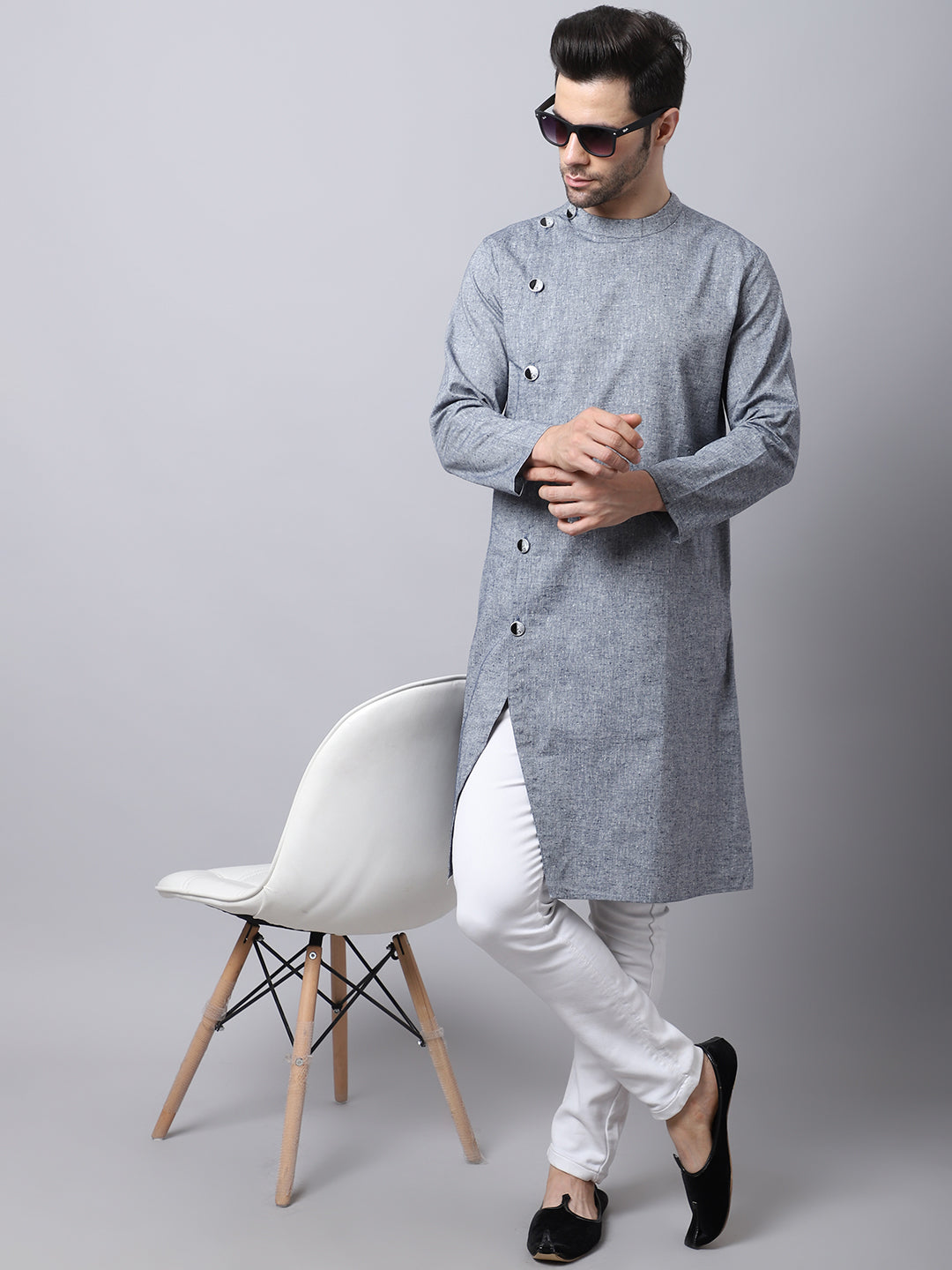 Men'S Sherwani Kurta With Asymetrical Cut - Even Apparels