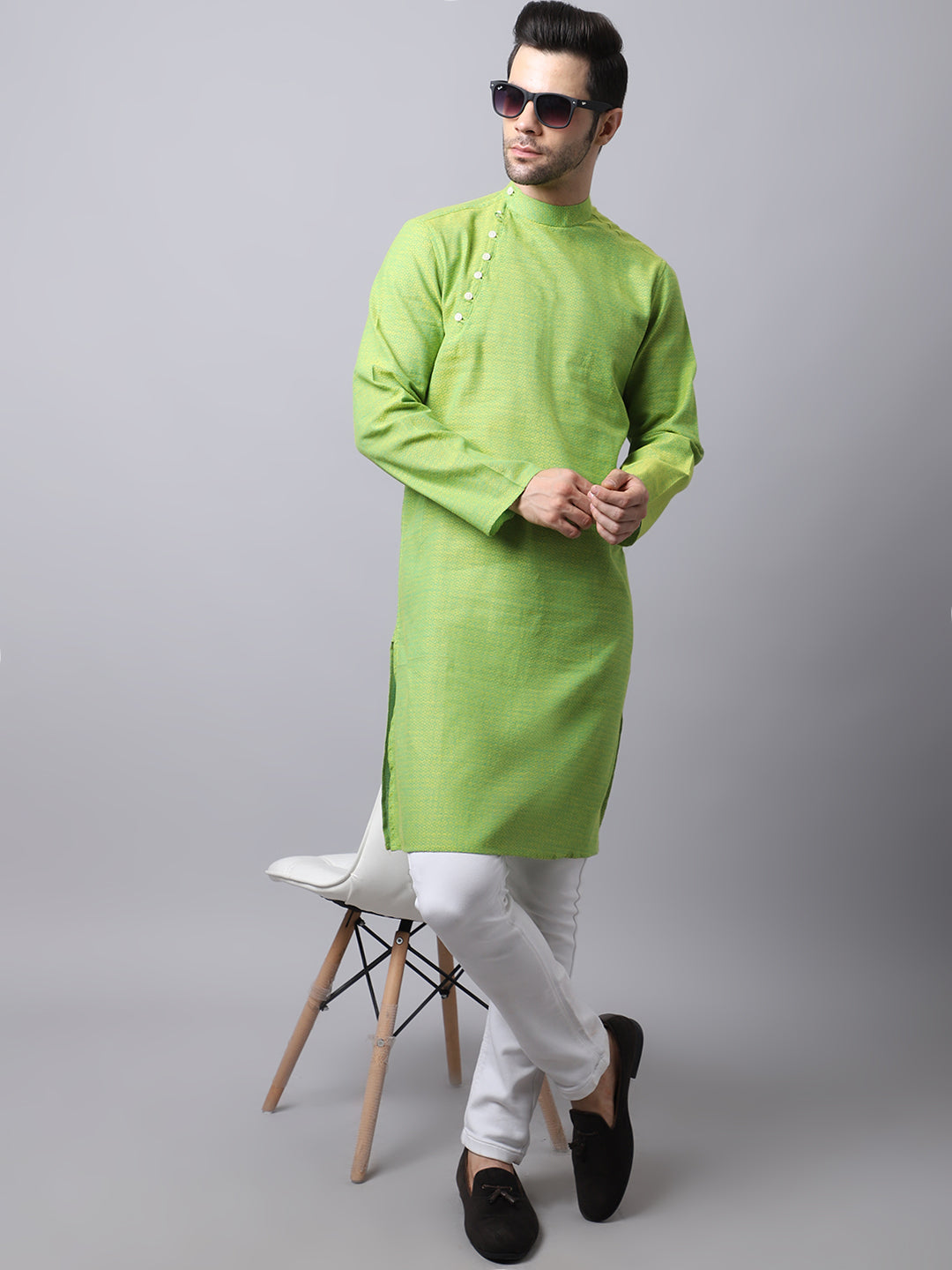 Men'S Pure Cotton Kurta With Side Placket - Even Apparels