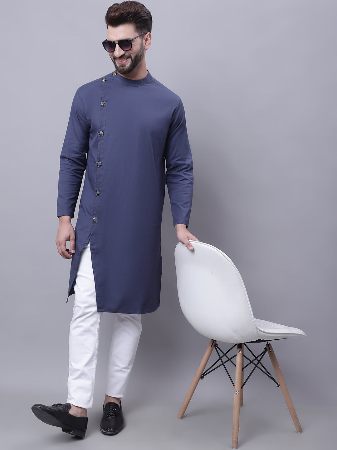 Men's Sherwani Kurta With Asymetrical Cut - Even Apparels