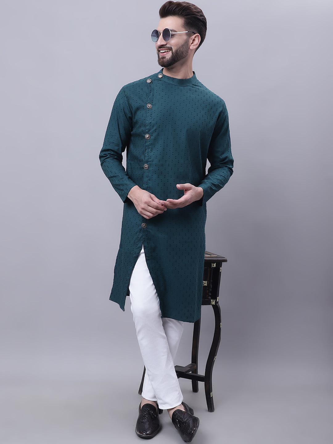 Men's Sherwani Kurta With Asymetrical Cut - Even Apparels