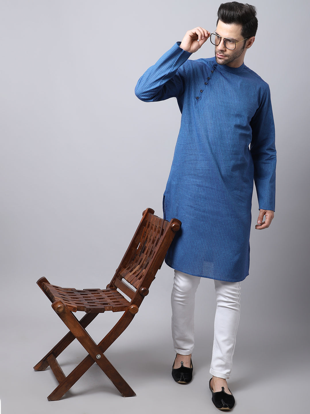 Men'S Pure Cotton Kurta With Side Placket - Even Apparels