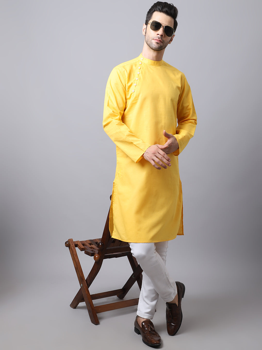 Men'S Pure Cotton Kurta With Side Placket - Even Apparels