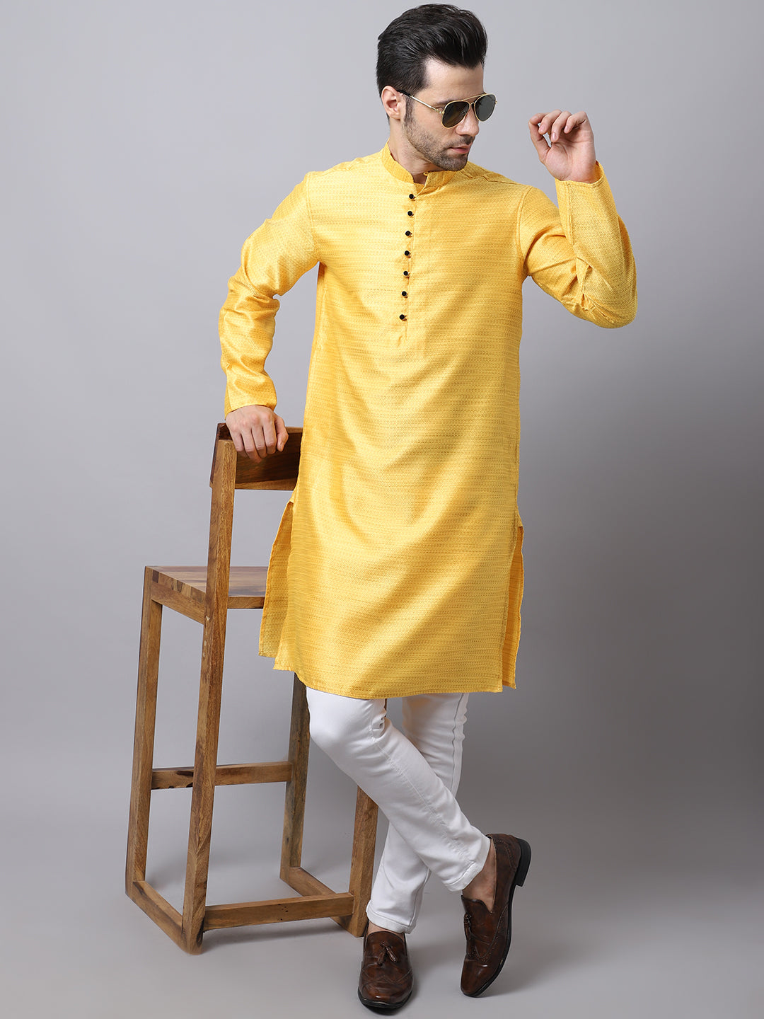 Men'S Pure Cotton Kurta With Band Collar - Even Apparels