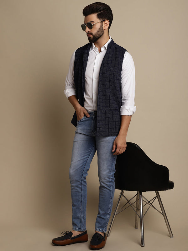 Men's Mandarin Collar Waistcoat - Even Apparels