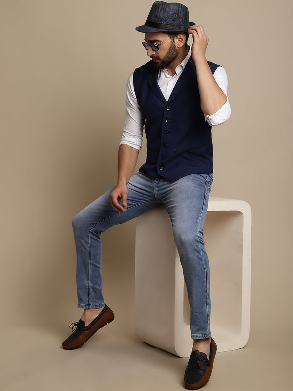 Men's Waistcoat With Notched Lapel - Even Apparels