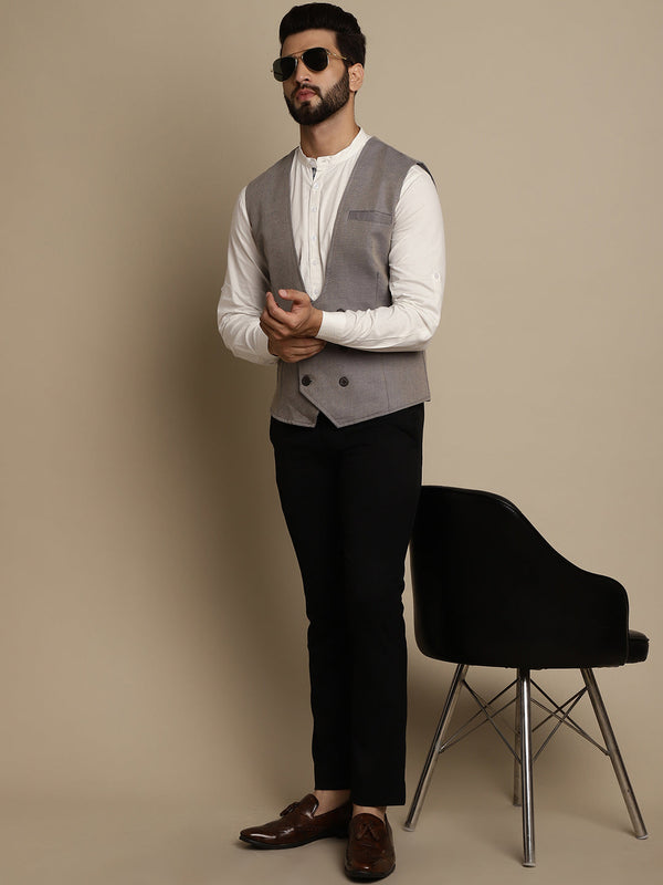 Men's Double Breast Waist Coat - Even Apparels