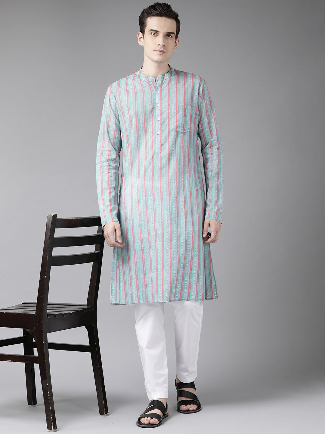 Men's Multi Printed Straight Kurta - See Designs