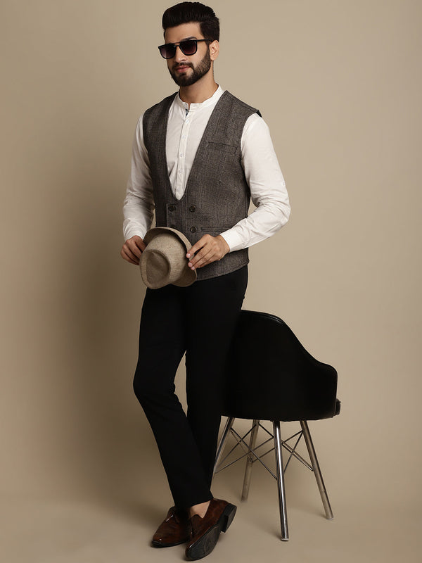 Men's Double Breast Waist Coat - Even Apparels