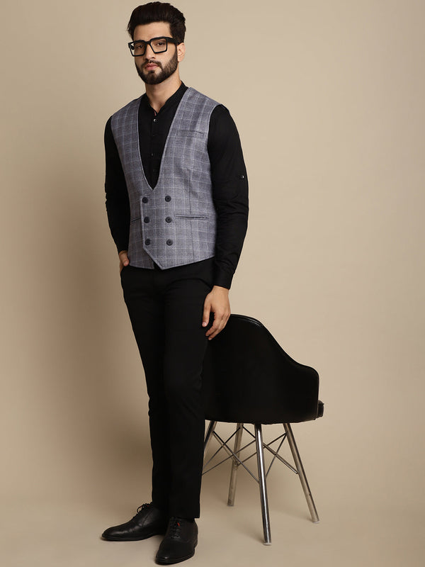 Men's Double Breast Waist Coat - Even Apparels