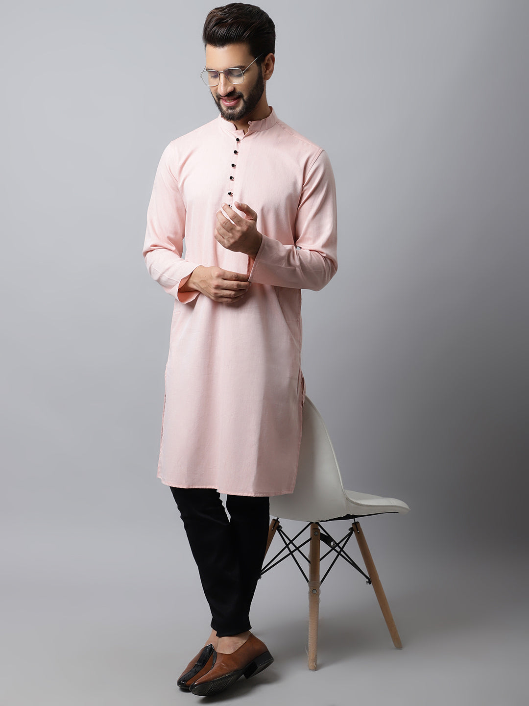 Men's Pure Cotton Kurta With Side Placket - Even Apparels