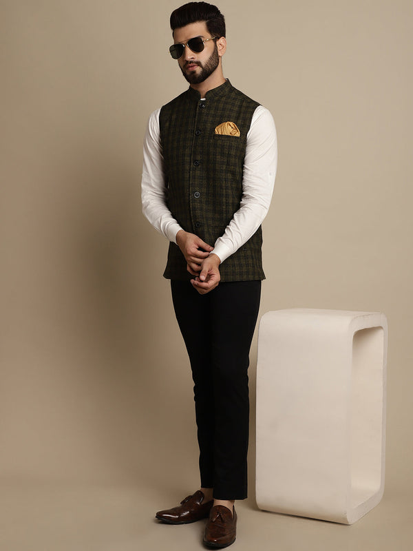 Men's Mandarin Collar Waistcoat - Even Apparels