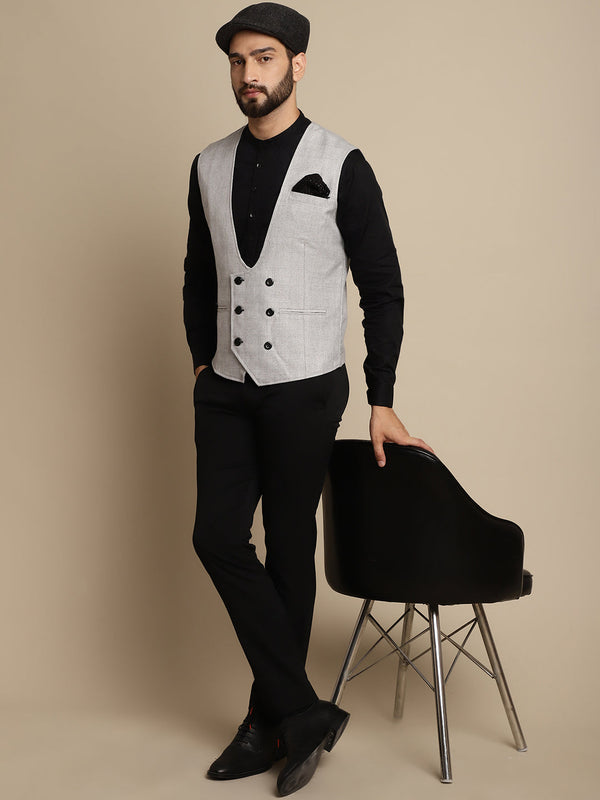 Men's Double Breast Waist Coat - Even Apparels