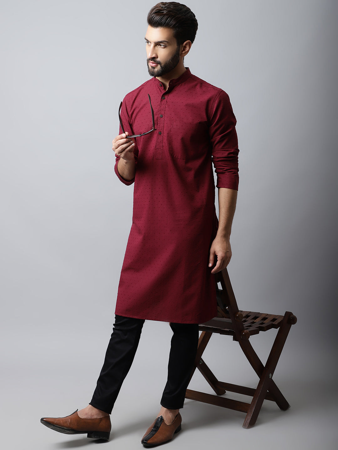 Men's Pure Cotton Kurta With Side Placket - Even Apparels