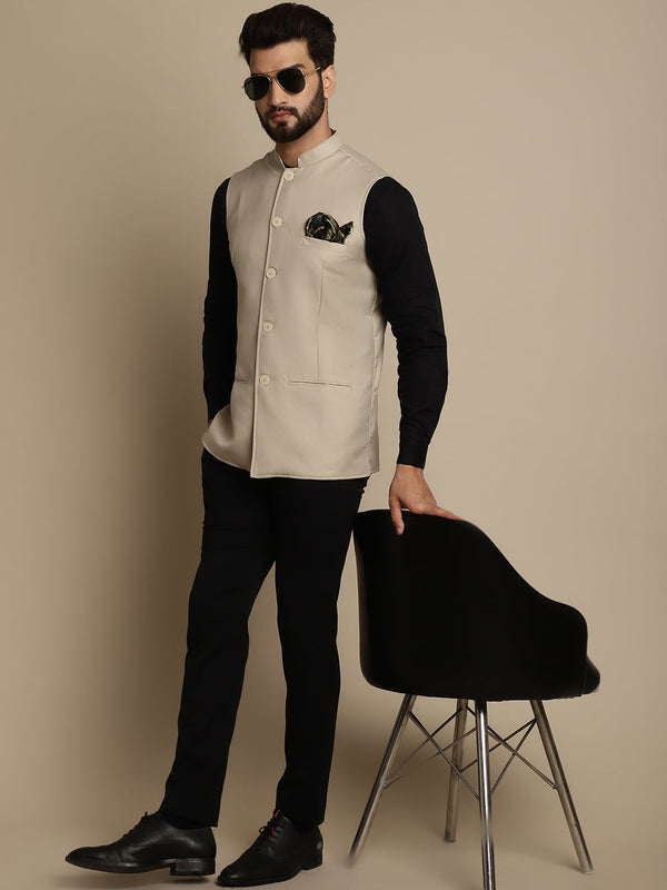 Men's Mandarin Collar Waistcoat - Even Apparels