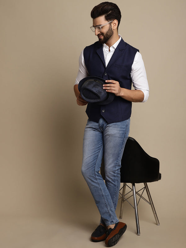 Men's Waistcoat With Notched Lapel - Even Apparels