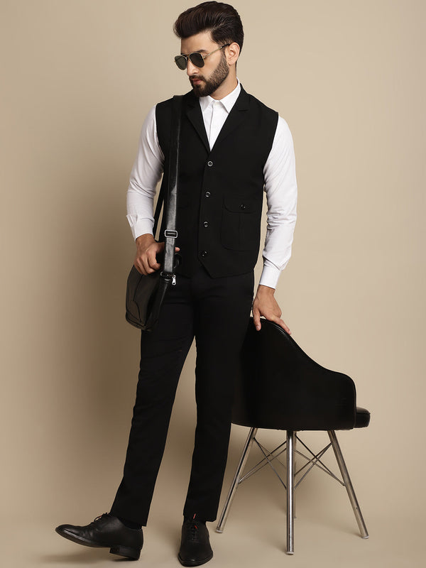 Men's Waistcoat With Notched Lapel - Even Apparels