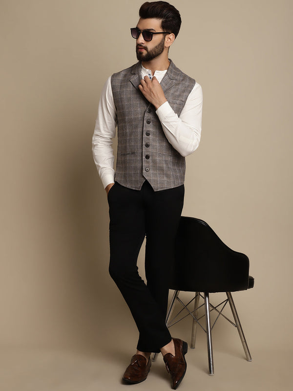 Men's Waistcoat With Notched Lapel - Even Apparels