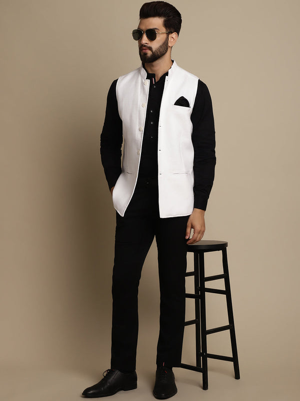 Men's Mandarin Collar Waistcoat - Even Apparels