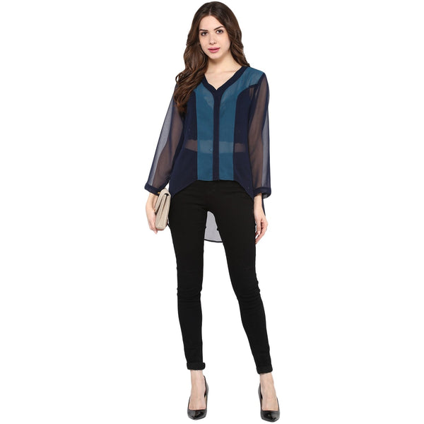 Women's Dark Color Block top - Pannkh