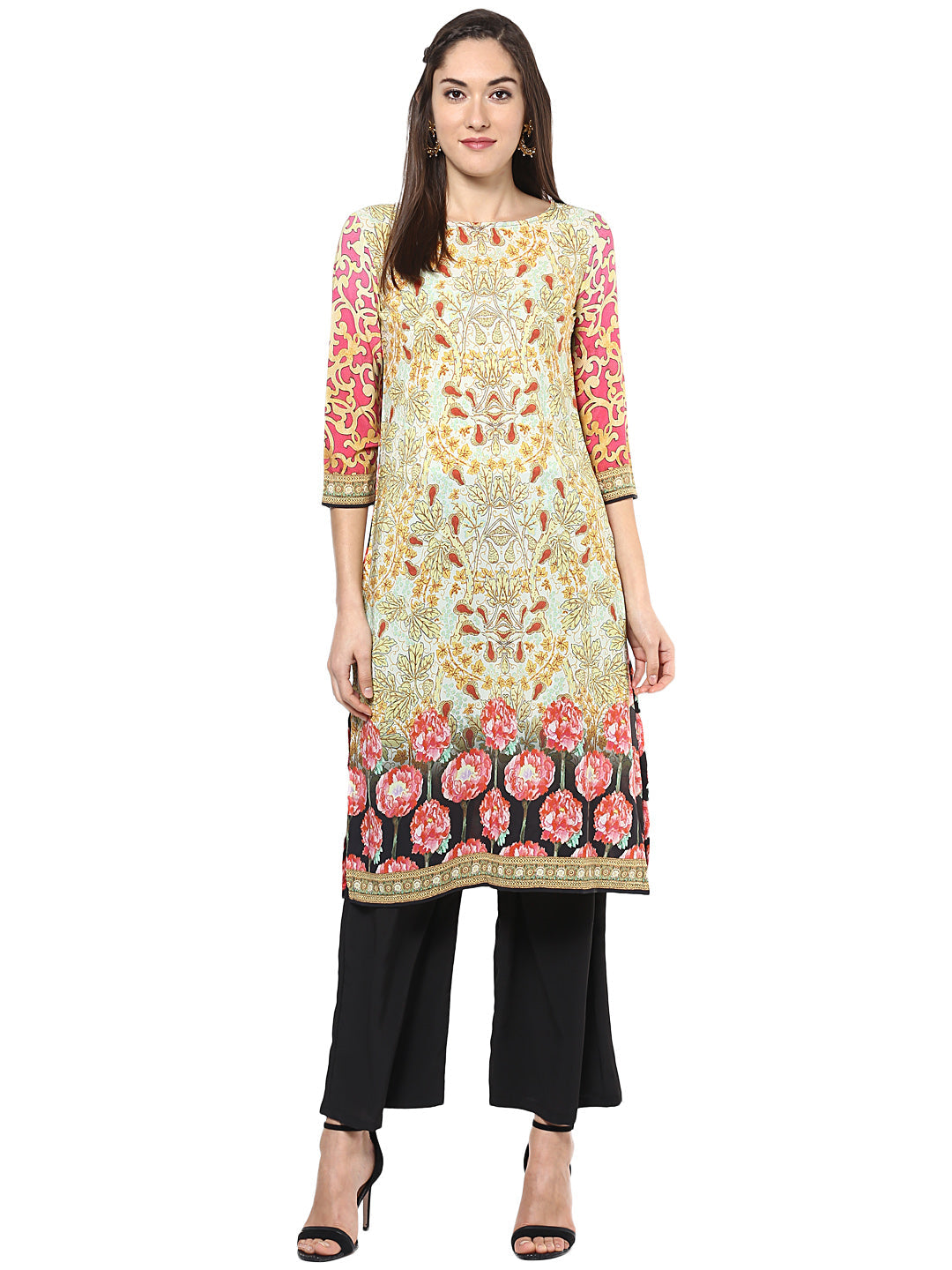 Women's Digital Printed Georgette Kurti - Stylestone