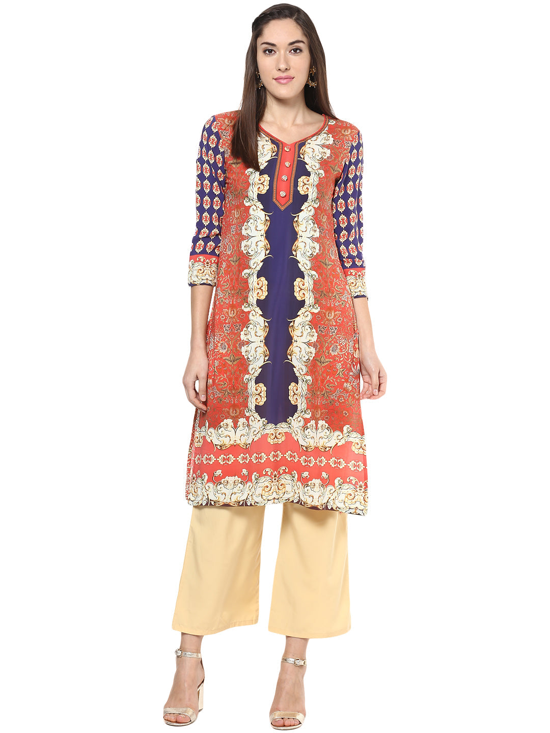 Women's Digital Printed Georgette Kurti - Stylestone