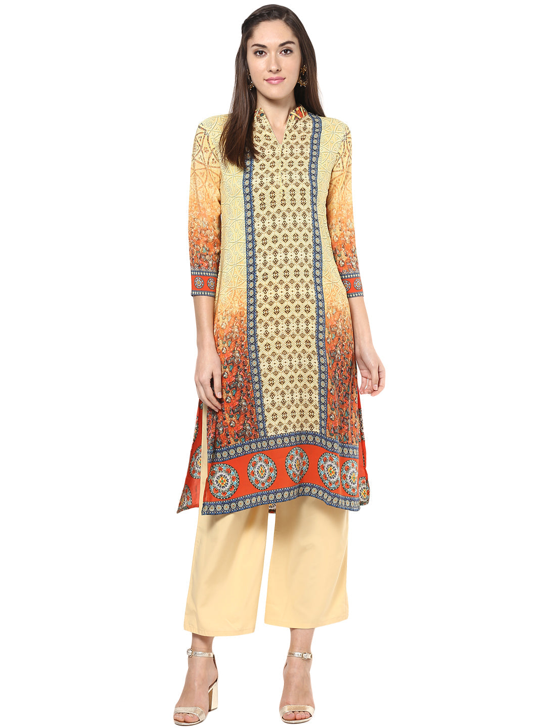 Women's Digital Printed Georgette Kurti - Stylestone