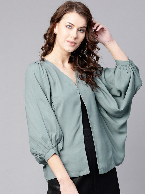 Women's Solid Flared Cape Top - Pannkh