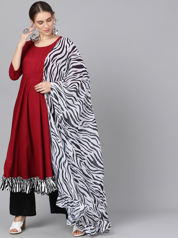 Women's  Zebra Printed Dupatta - AKS