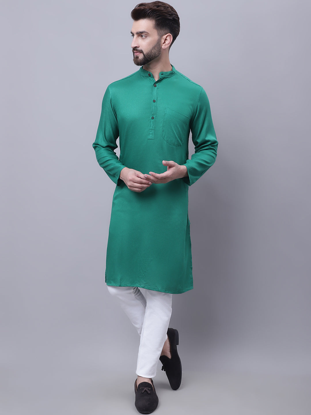 Men's Kurta With Band Collar - Even Apparels