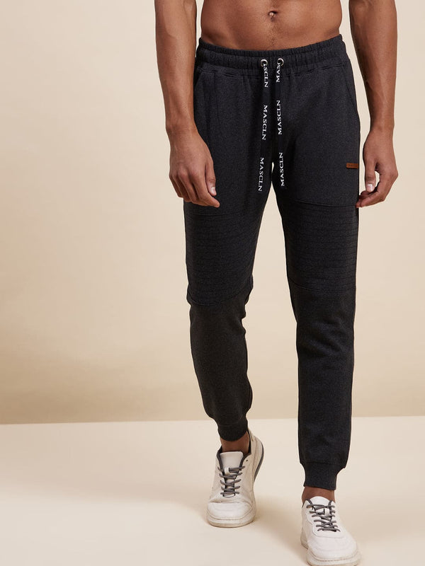 Men's Dark Grey Relax Fit Stitch Detail Joggers - LYUSH-MASCLN