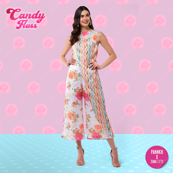 Women's Candy Inspired Digital Printed Wrapped Jumpsuit - Pannkh