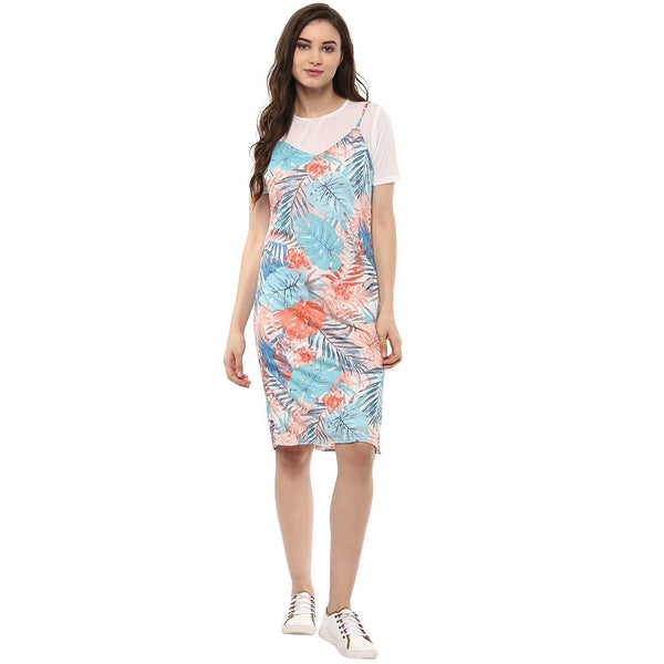 Women's T-Shirt Look Printed Midi Dress - Pannkh