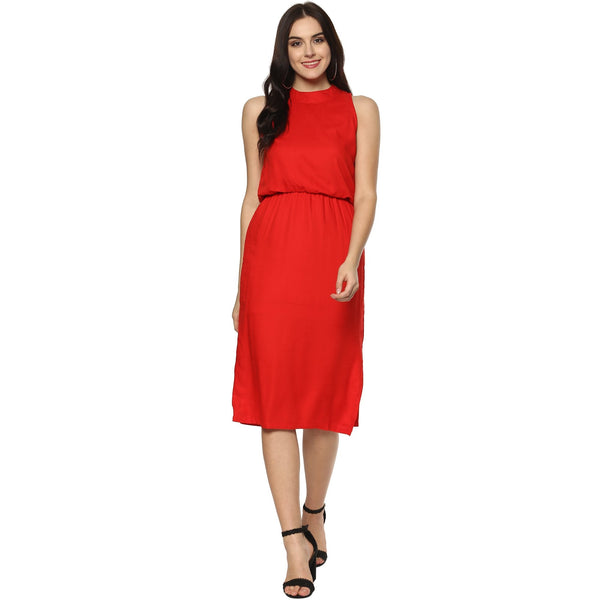 Women's Balloon Waist Midi Dress - Pannkh