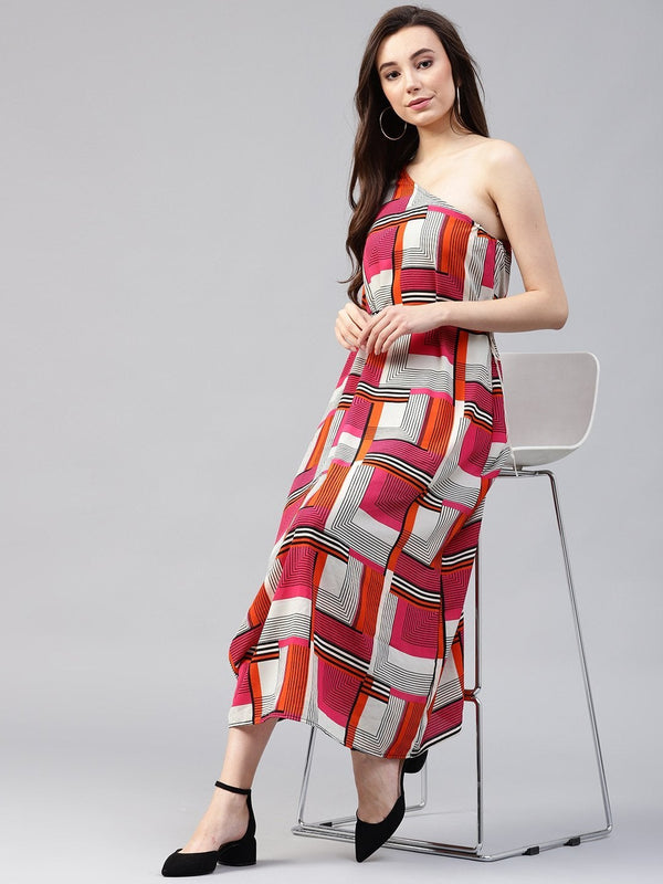 Women's Bohemian One-Shoulder Printed Dress - Pannkh