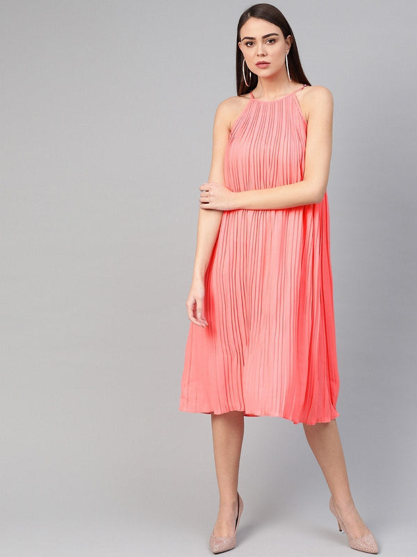 Women's Raglan Pleated Dress - Pannkh